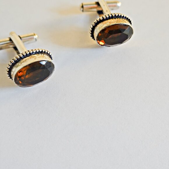 Sterling Silver Topaz Cufflinks - Picture 1 of 2